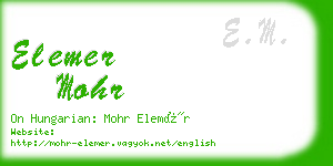 elemer mohr business card